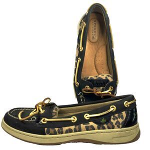 Sperry Top-Sider Woman's Sz 6(M) Leopard-Print Leather Boat Shoes 9101882 - CH73